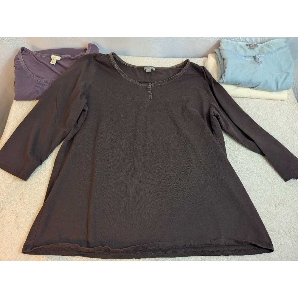 J. Jill Lot of 4 Tops Women's Large Henley V-Neck Stretch Casual - Picture 12 of 16